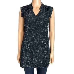 Cabi Astral Starry Print Button Front Blouse